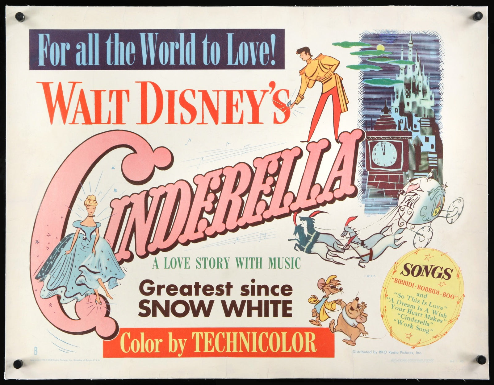 Cinderella (1950) original movie poster for sale at Original Film Art - Vintage Movie Posters