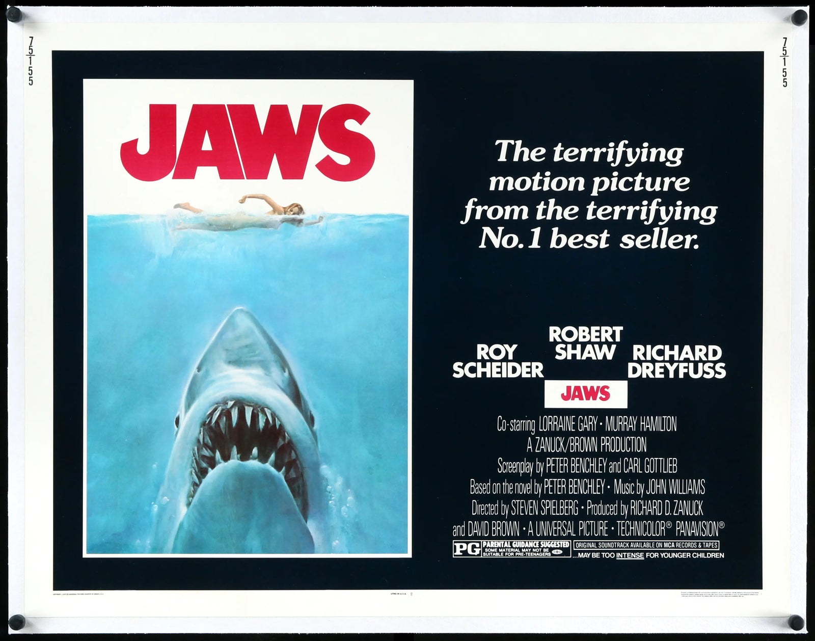 Jaws (1975) original movie poster for sale at Original Film Art - Vintage Movie Posters