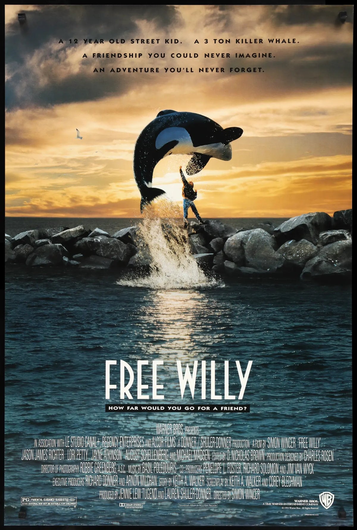 Free Willy (1993) original movie poster for sale at Original Film Art