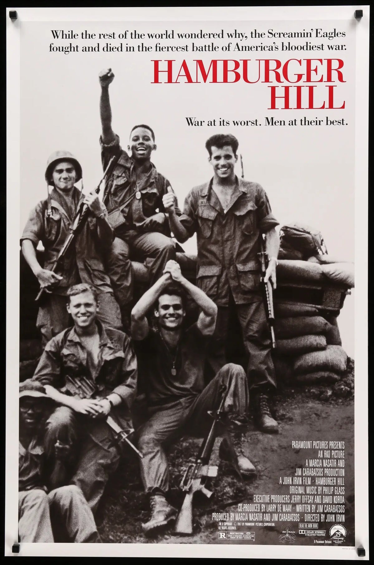 Hamburger Hill (1987) original movie poster for sale at Original Film Art