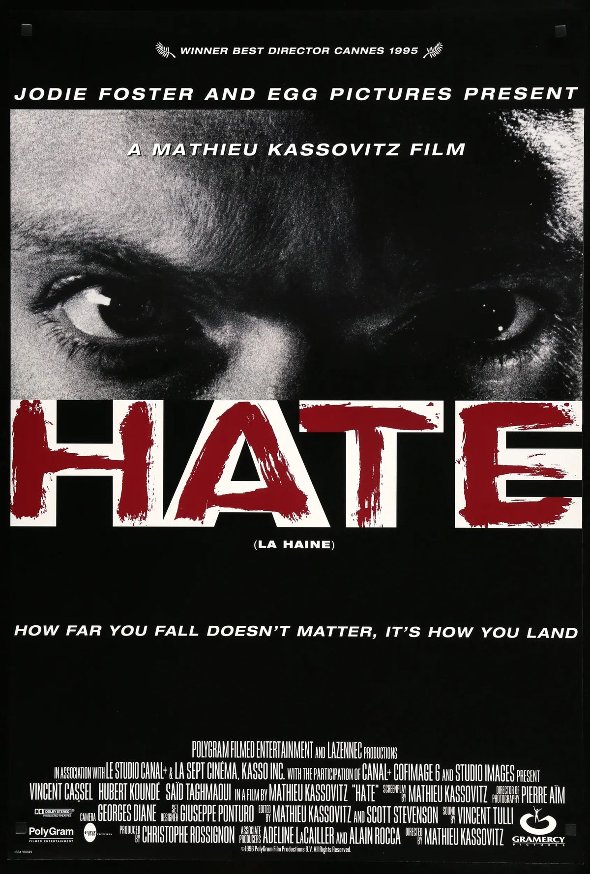 Hate (La Haine) (1995) original movie poster for sale at Original Film Art - Vintage Movie Posters