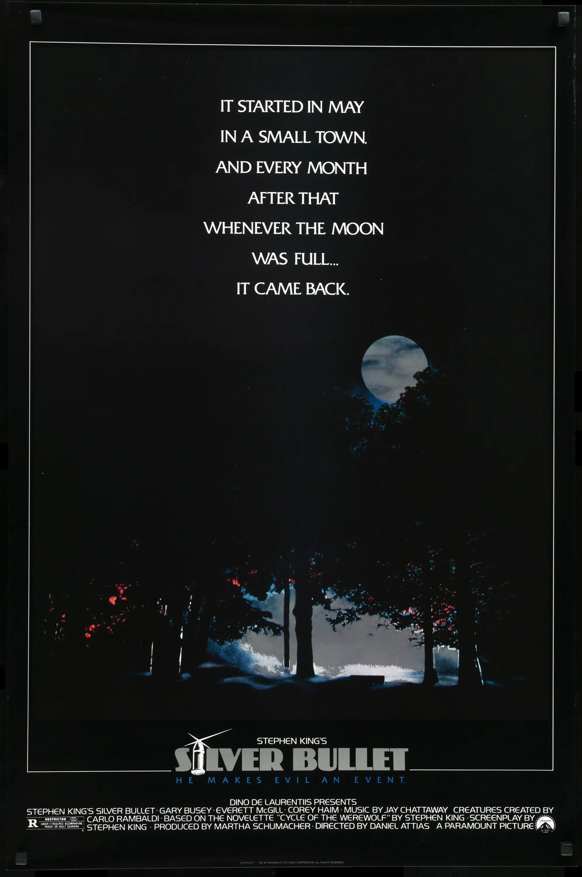 Silver Bullet (1985) original movie poster for sale at Original Film Art - Vintage Movie Posters