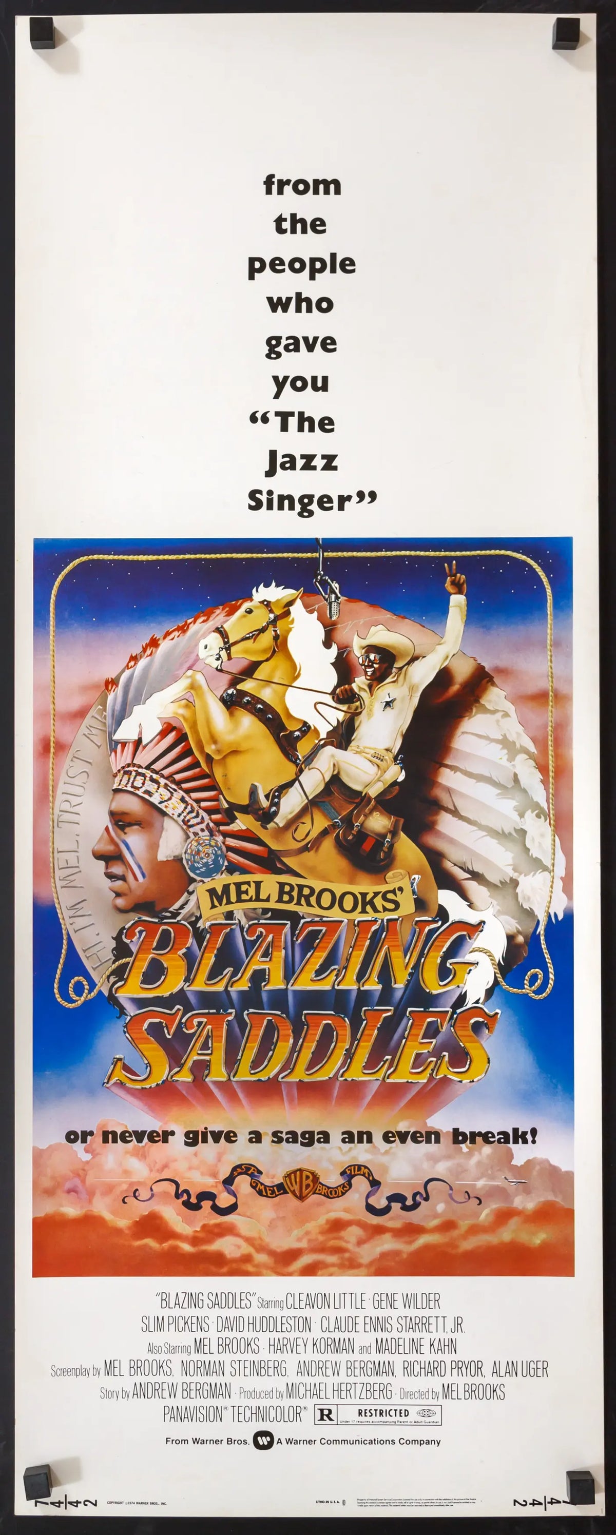 Blazing Saddles (1974) original movie poster for sale at Original Film Art - Vintage Movie Posters