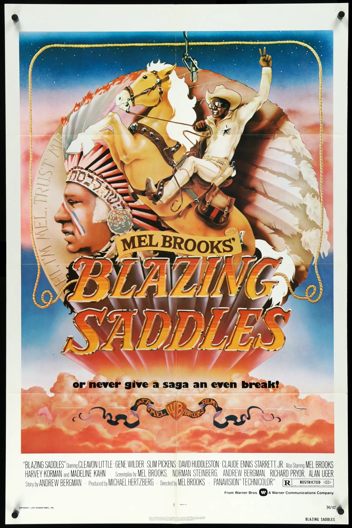 Blazing Saddles (1974) original movie poster for sale at Original Film Art - Vintage Movie Posters