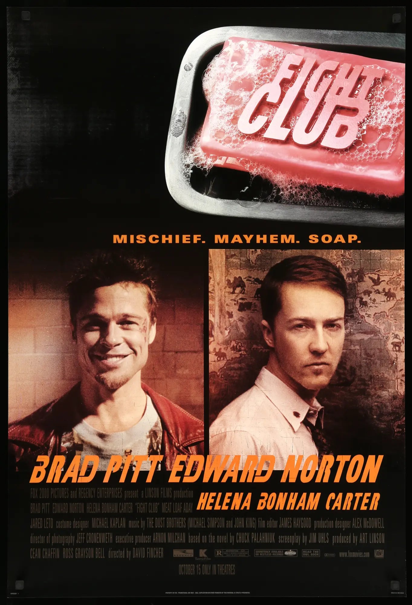 【オリジナル版】現存なし！激レア！ブラッドピッドFIGHT CLUBポスター Fight Club (1999) Original Advance One Sheet Movie Poster