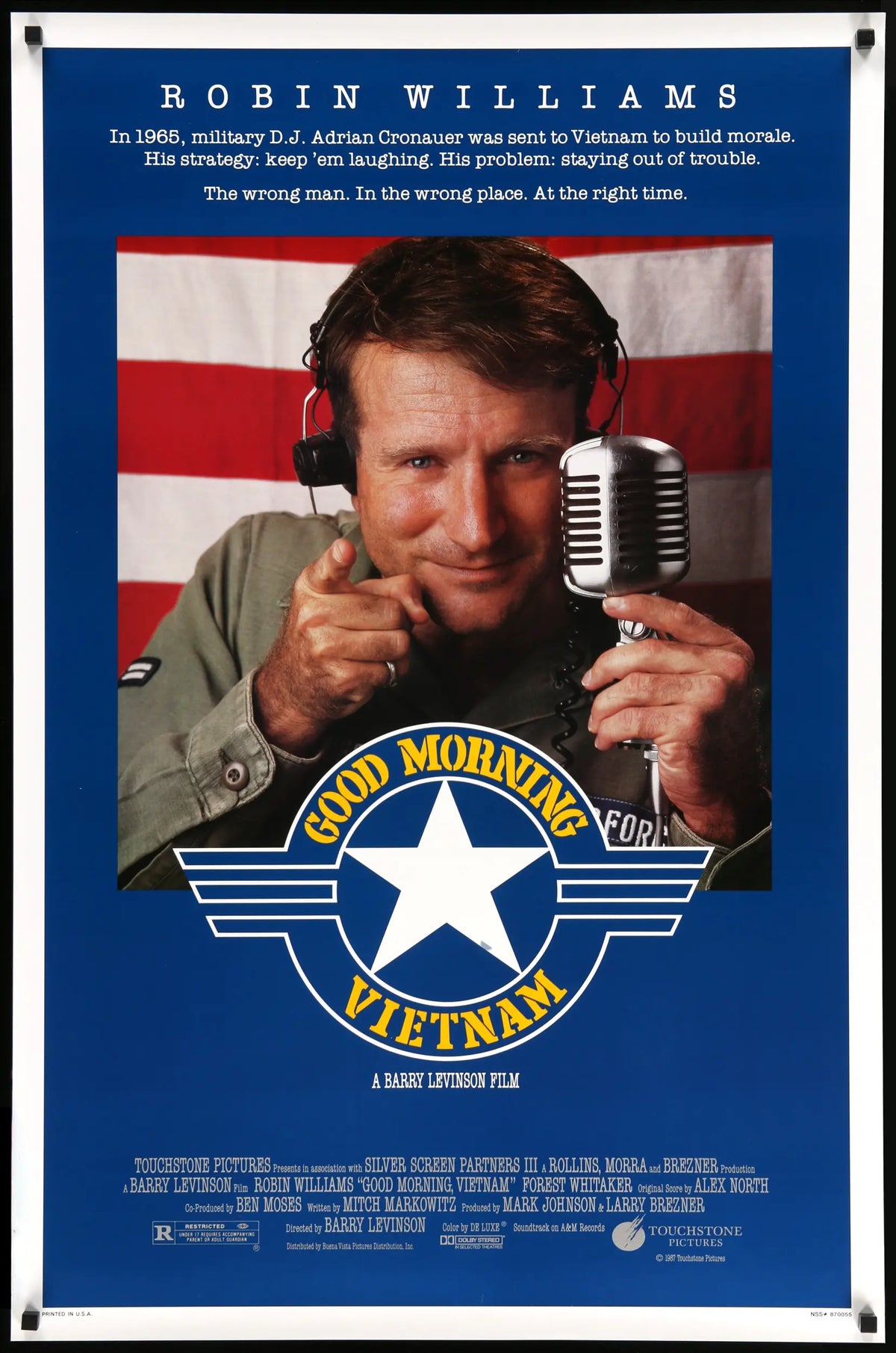 Good Morning, Vietnam (1987) original movie poster for sale at Original Film Art - Vintage Movie Posters