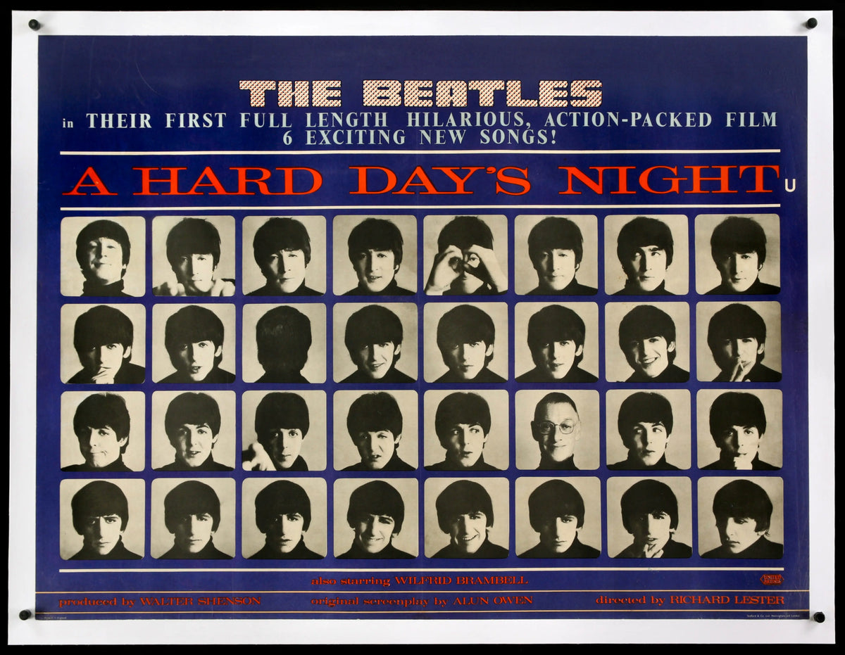 Hard Day&#39;s Night (1964) original movie poster for sale at Original Film Art - Vintage Movie Posters