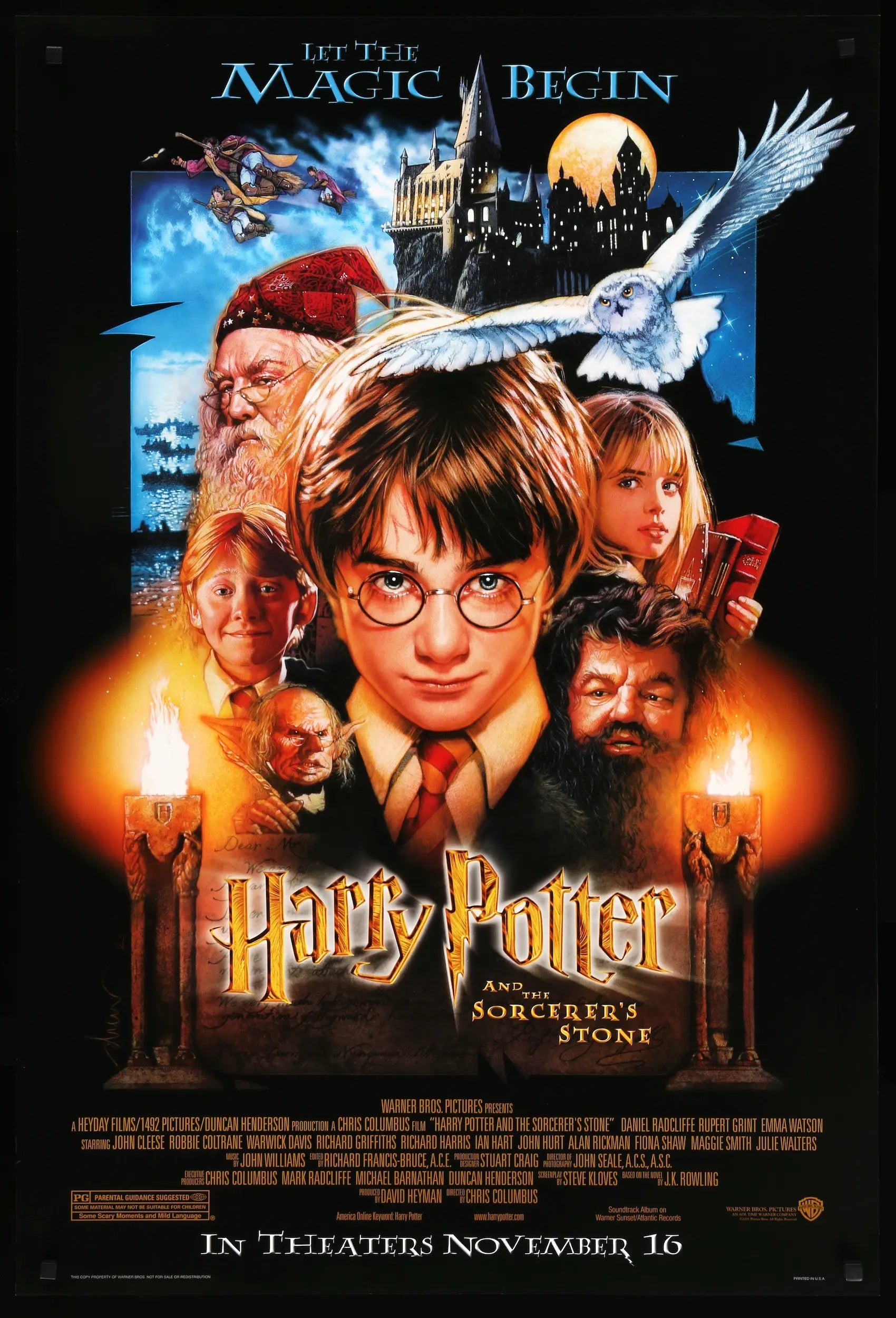 Harry Potter and the Sorcerer's Stone (2001) One Sheet Movie Poster -  Original Film Art - Vintage Movie Posters