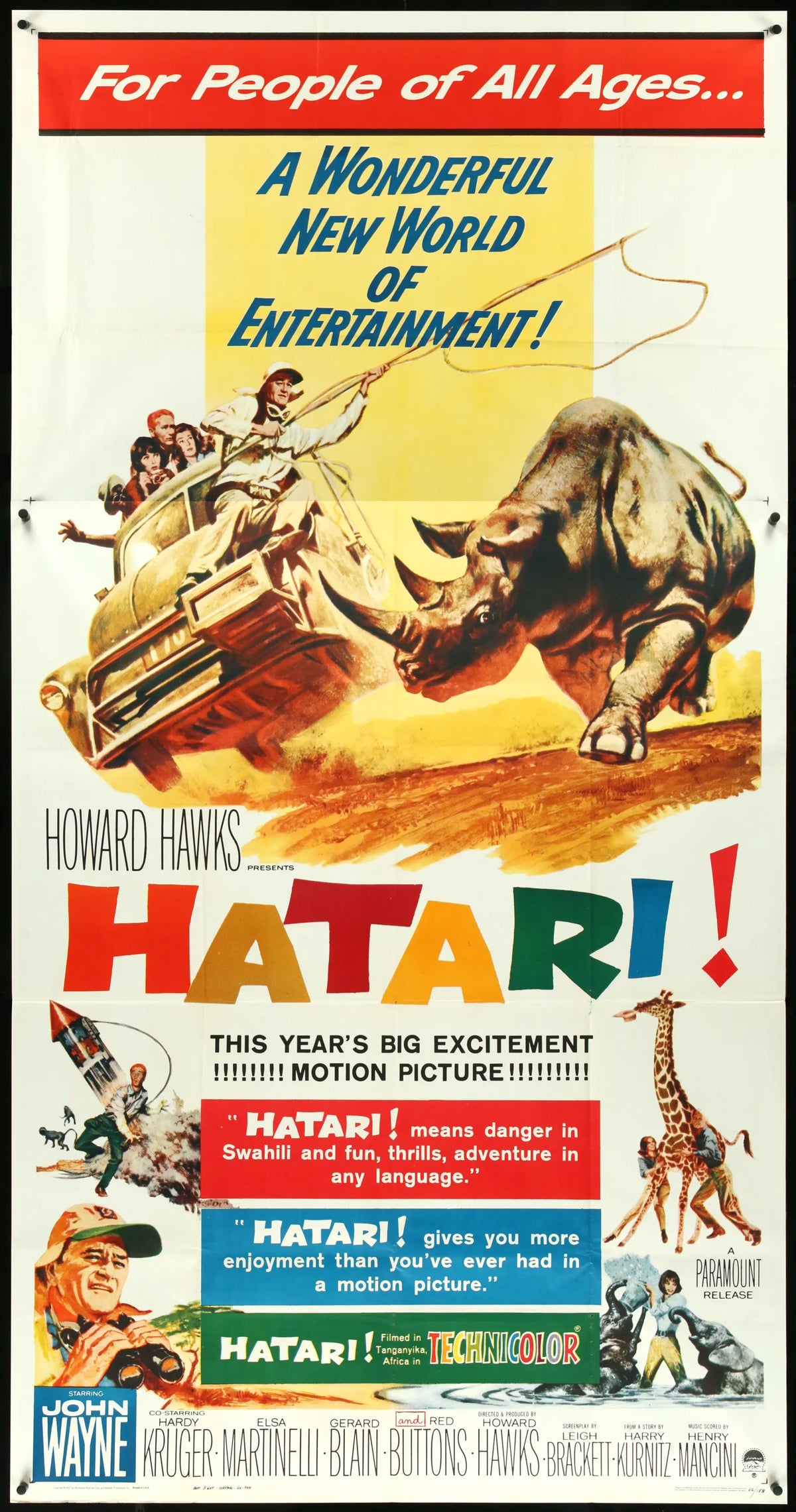 Hatari! (1962) original movie poster for sale at Original Film Art - Vintage Movie Posters