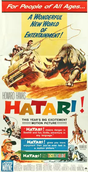 Hatari! (1962) original movie poster for sale at Original Film Art - Vintage Movie Posters