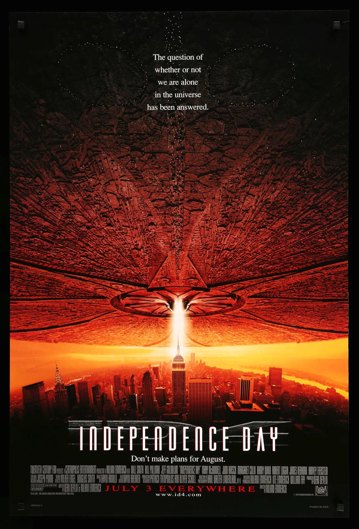 Independence Day (1996) original movie poster for sale at Original Film Art - Vintage Movie Posters