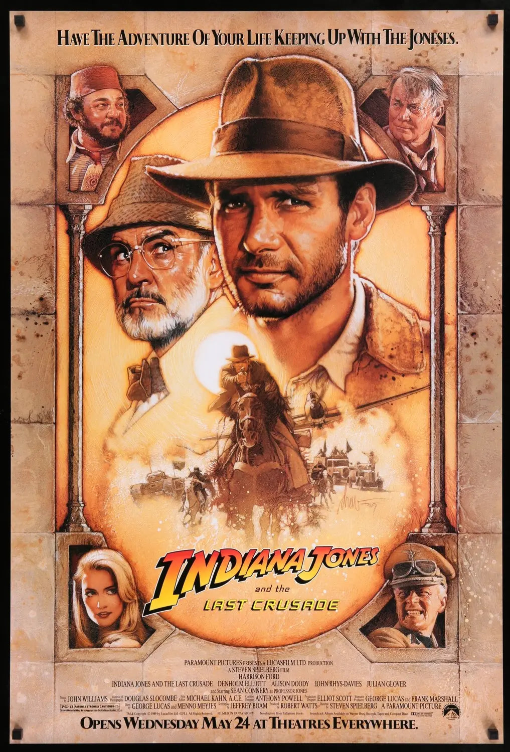 Indiana Jones y la última cruzada (1989) Póster de película de una