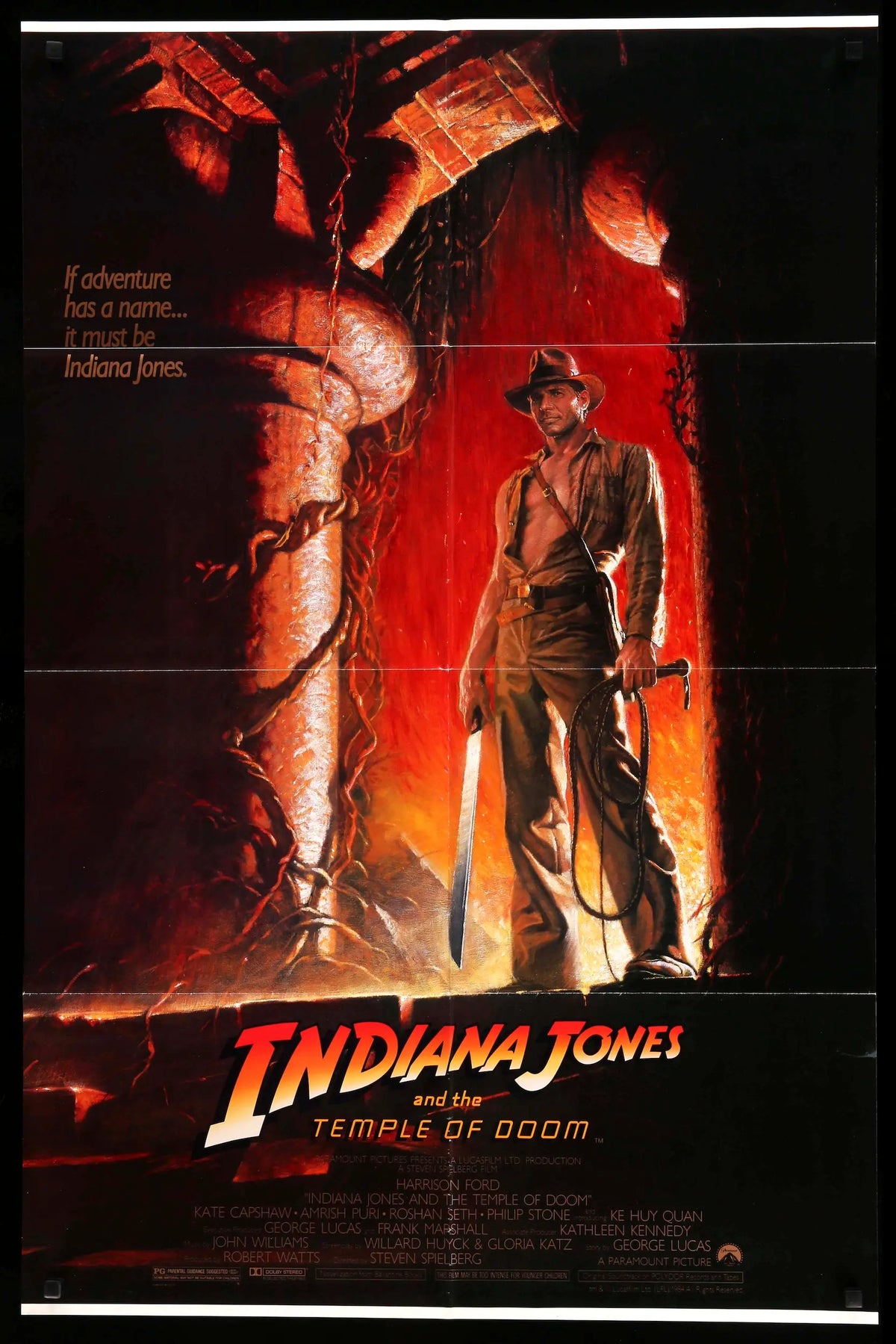 Indiana Jones and the Temple of Doom (1984) original movie poster for sale at Original Film Art - Vintage Movie Posters