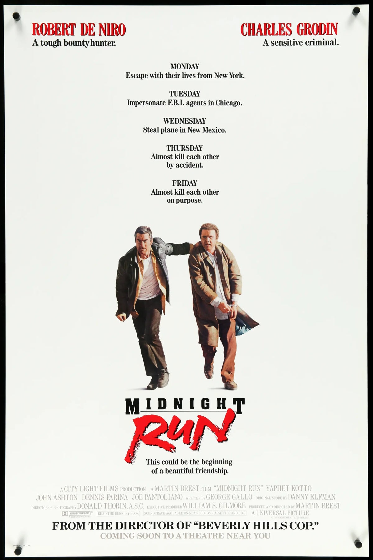 Midnight Run (1988) original movie poster for sale at Original Film Art - Vintage Movie Posters