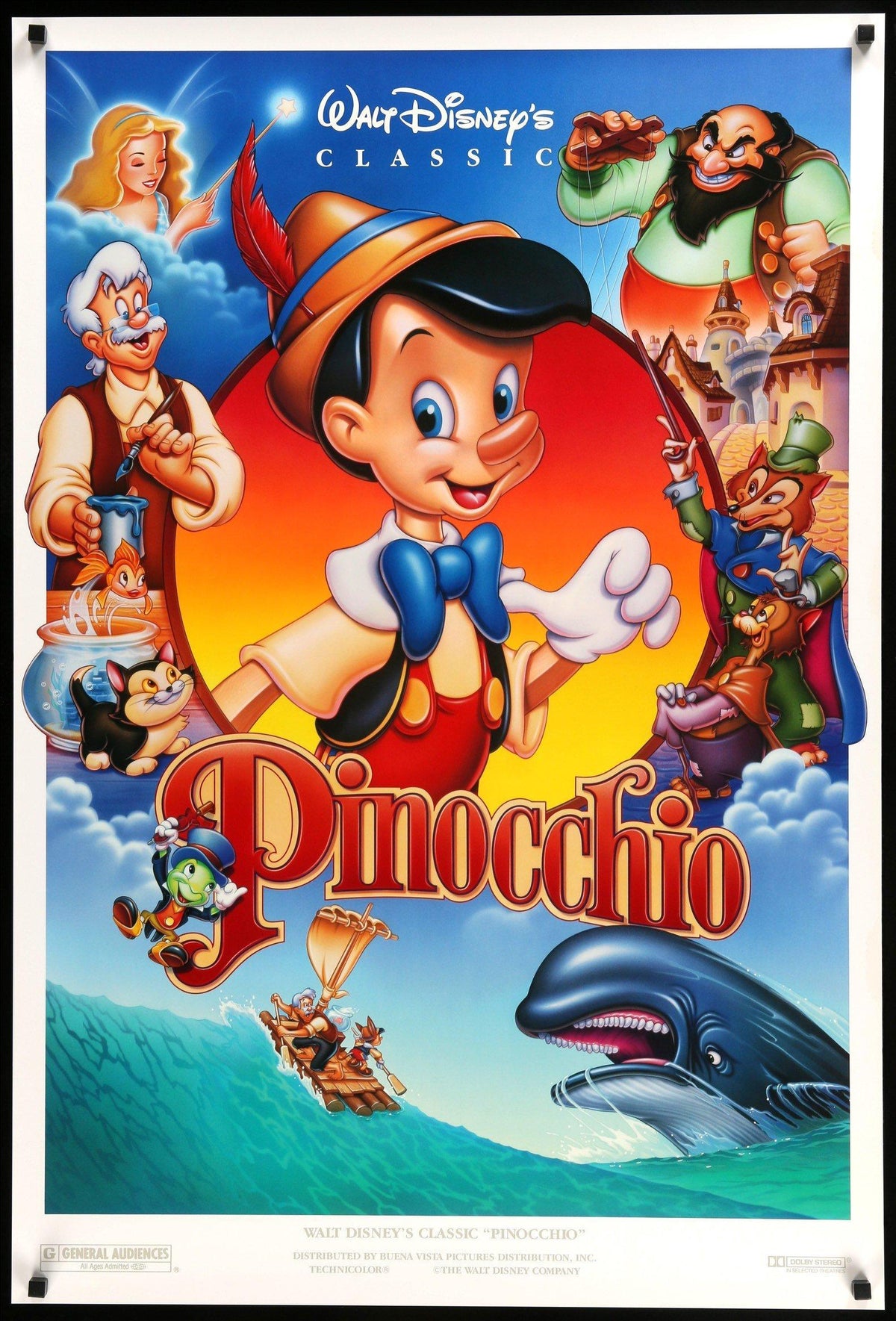 Pinocchio (1940) original movie poster for sale at Original Film Art - Vintage Movie Posters