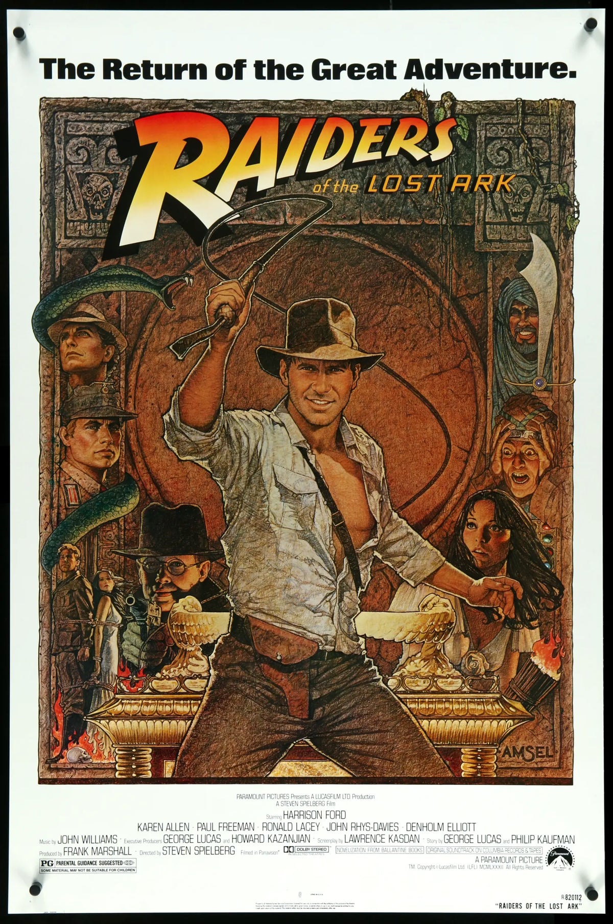 Raiders of the Lost Ark (1981) original movie poster for sale at Original Film Art - Vintage Movie Posters