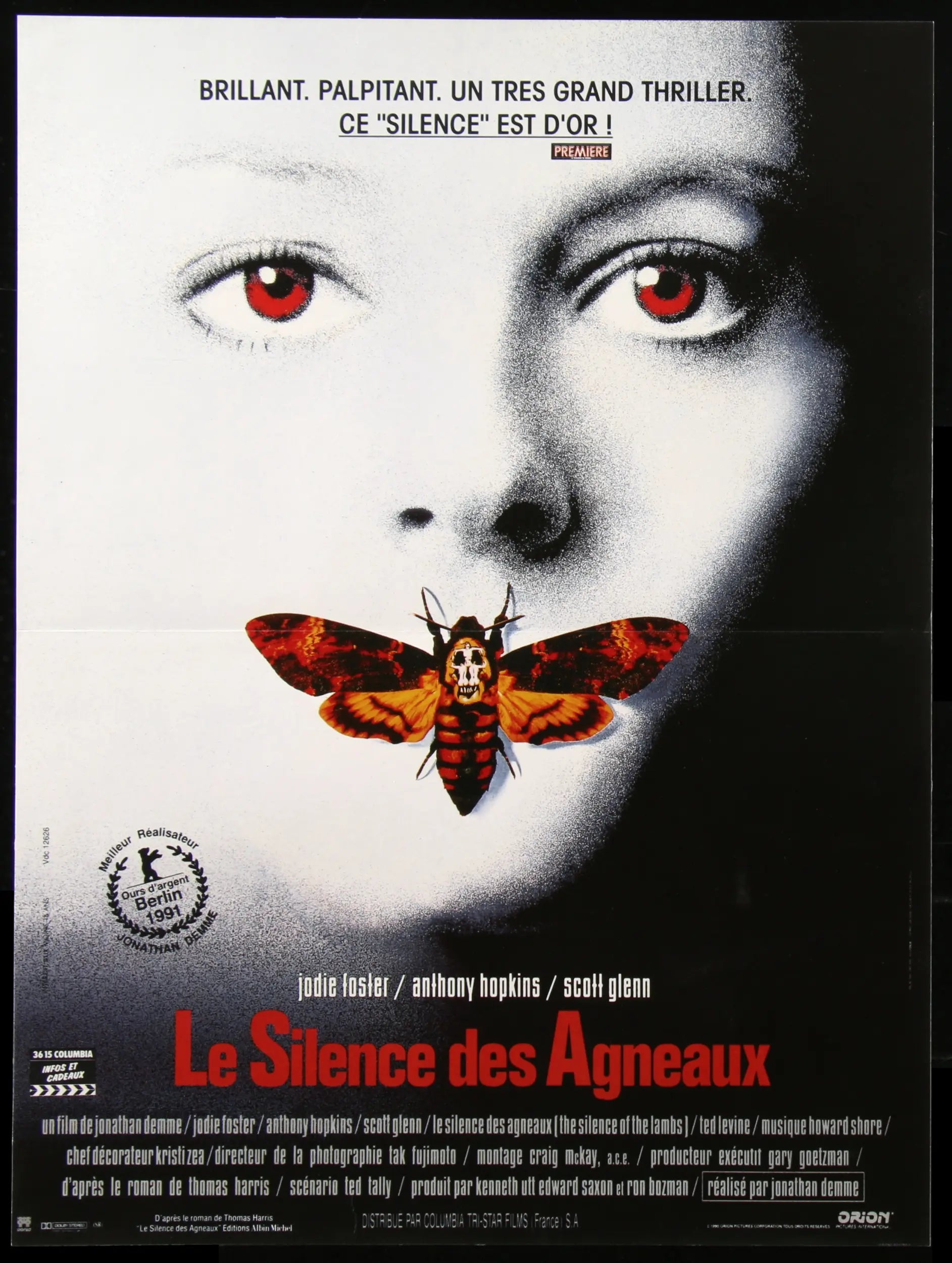 The Silence of the Lambs (1991) Original French Petite Movie Poster -  Original Film Art - Vintage Movie Posters, image size:1885x2500