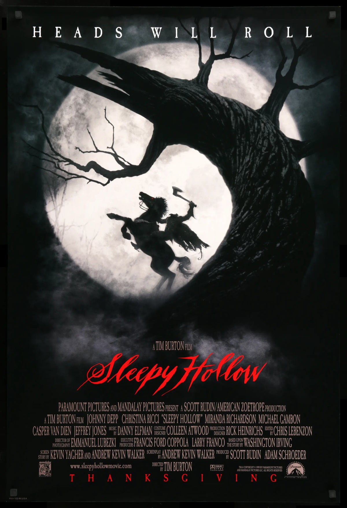 Sleepy Hollow (1999) original movie poster for sale at Original Film Art - Vintage Movie Posters