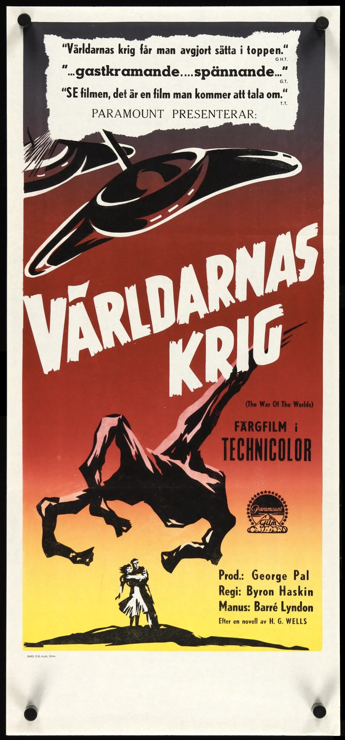 War of the Worlds (1953) original movie poster for sale at Original Film Art - Vintage Movie Posters