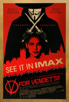 Affiche Film V Pour Vendetta - Natalie Portman - Bannière Vinyle Lin épais 40k (NEUF)