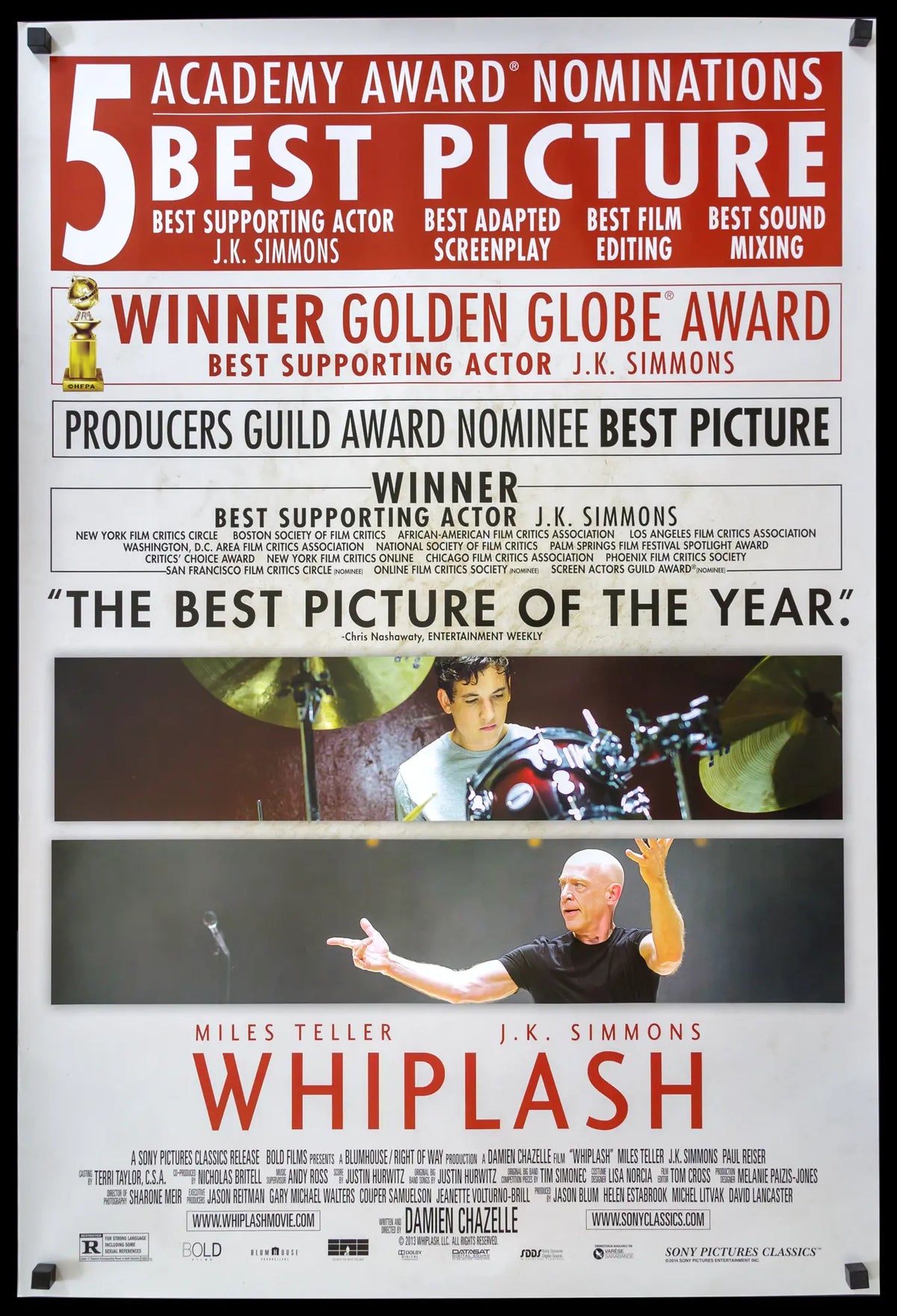 Whiplash (2014) original movie poster for sale at Original Film Art