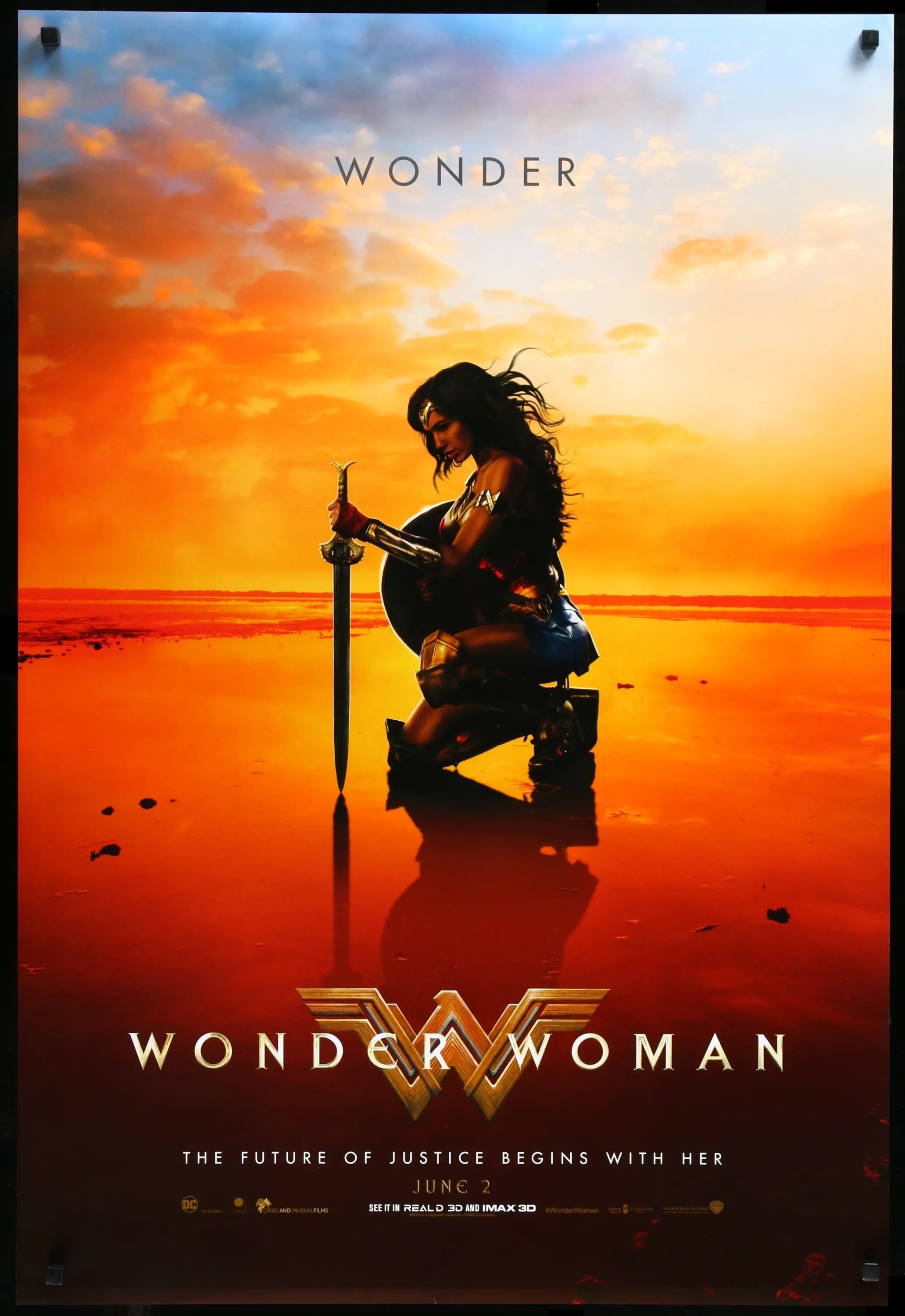 Wonder Woman 2017 Movie Poster 24x36 Borderless Glossy 17187