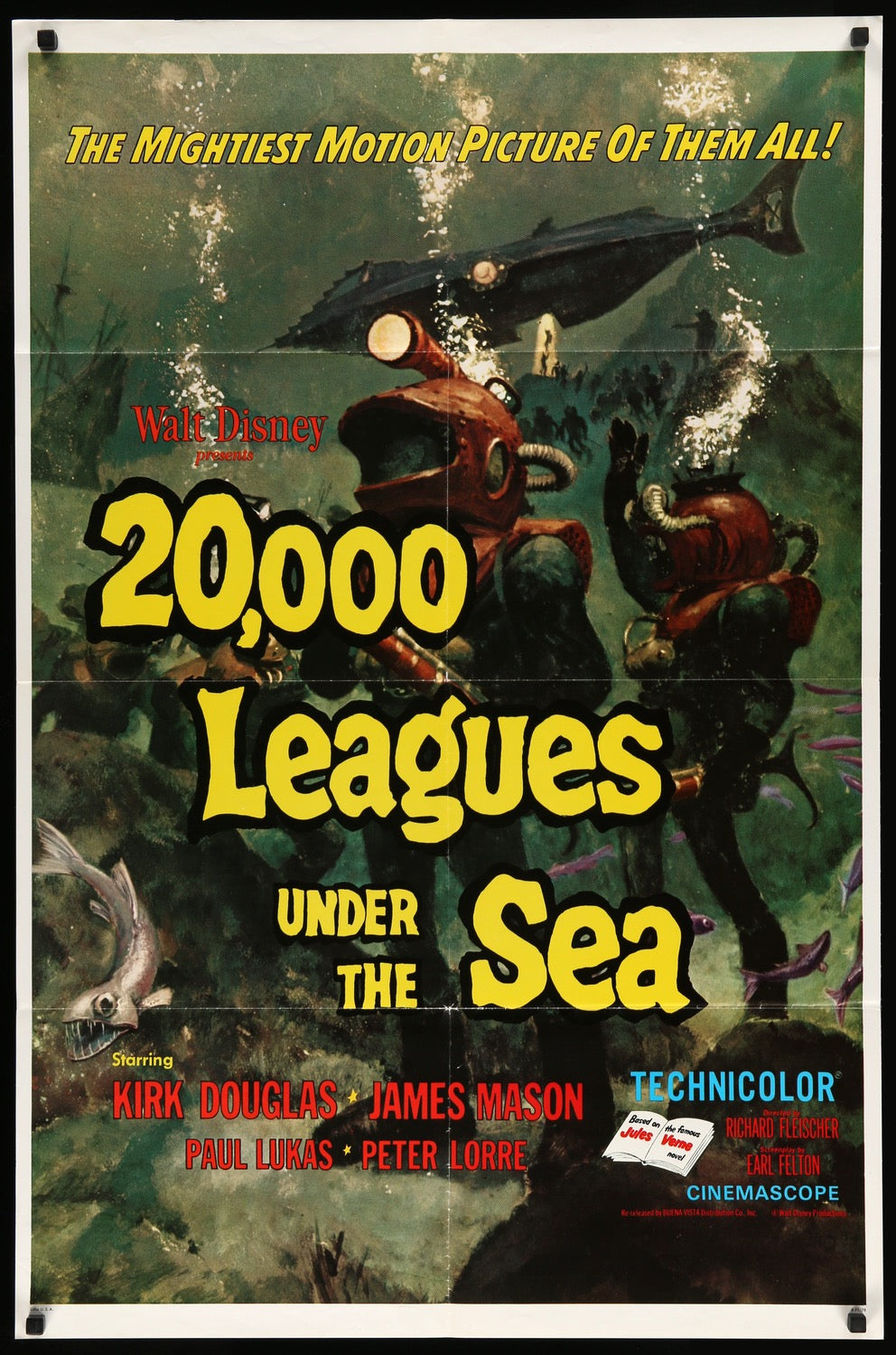 20,000 Leagues Under The Sea (1955) original movie poster for sale at Original Film Art - Vintage Movie Posters