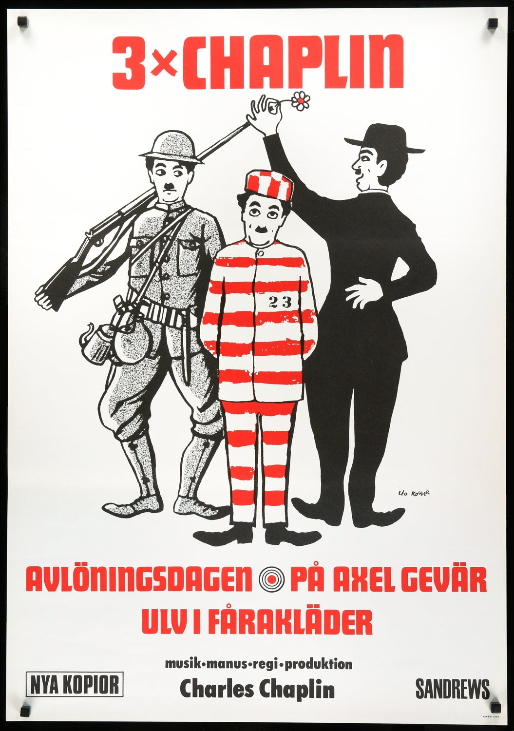 3 x Chaplin (1972) original movie poster for sale at Original Film Art