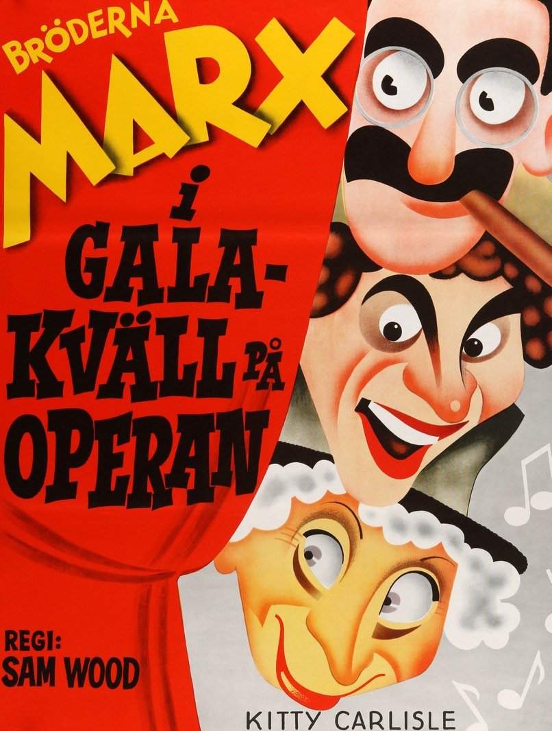 A Night at the Opera (1935) Original R1972 Swedish Movie Poster