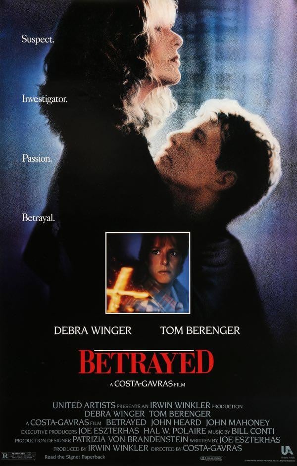 Betrayed (1988) original movie poster for sale at Original Film Art - Vintage Movie Posters