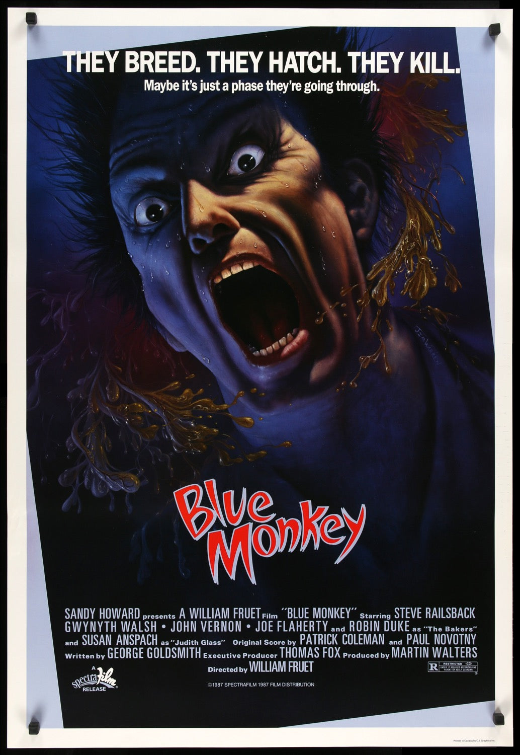 Blue Monkey (1987) original movie poster for sale at Original Film Art - Vintage Movie Posters
