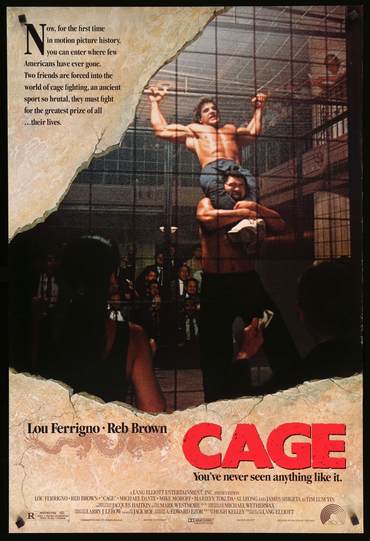 Cage (1989) original movie poster for sale at Original Film Art - Vintage Movie Posters