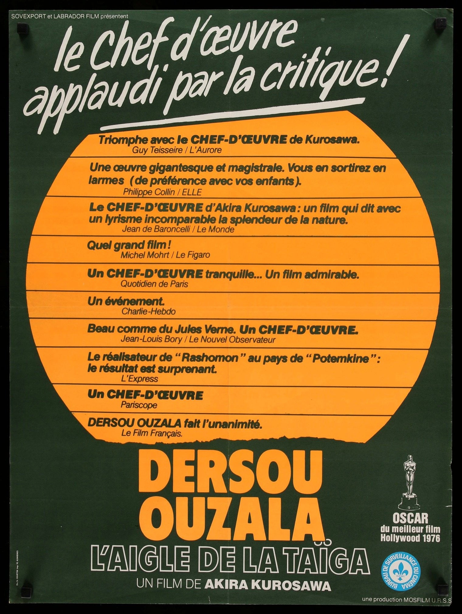 Dersu Uzala (1975) original movie poster for sale at Original Film Art - Vintage Movie Posters