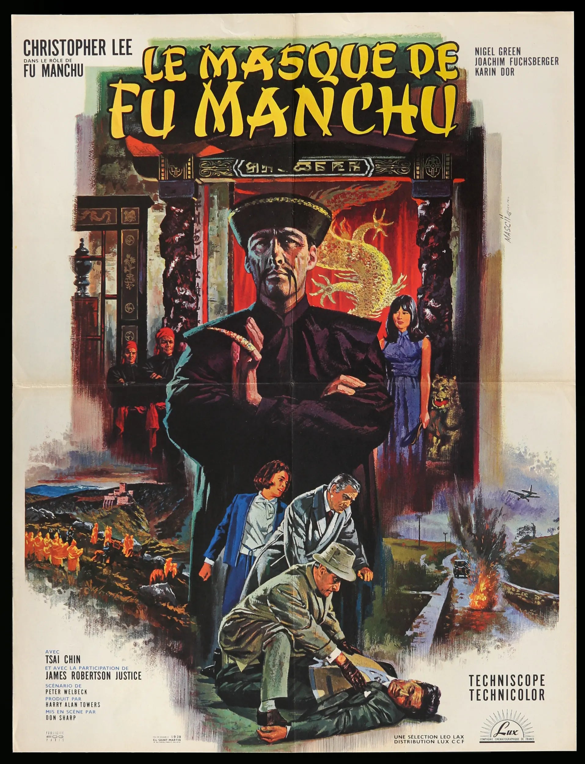 The Face of Fu Manchu (1965) Original French Moyenne Movie Poster