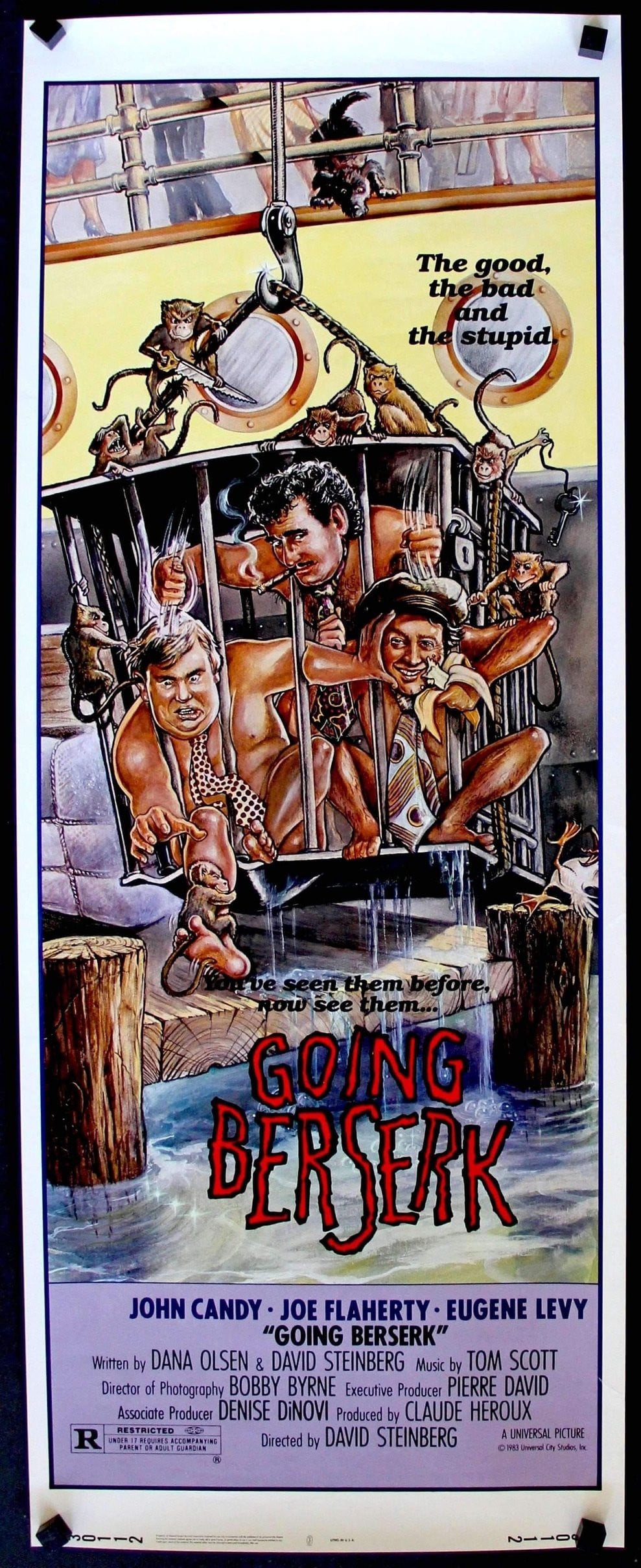Going Berserk (1983) Insertar original Póster de la película - 14 x 36 -  Original Film Art - Vintage Movie Posters