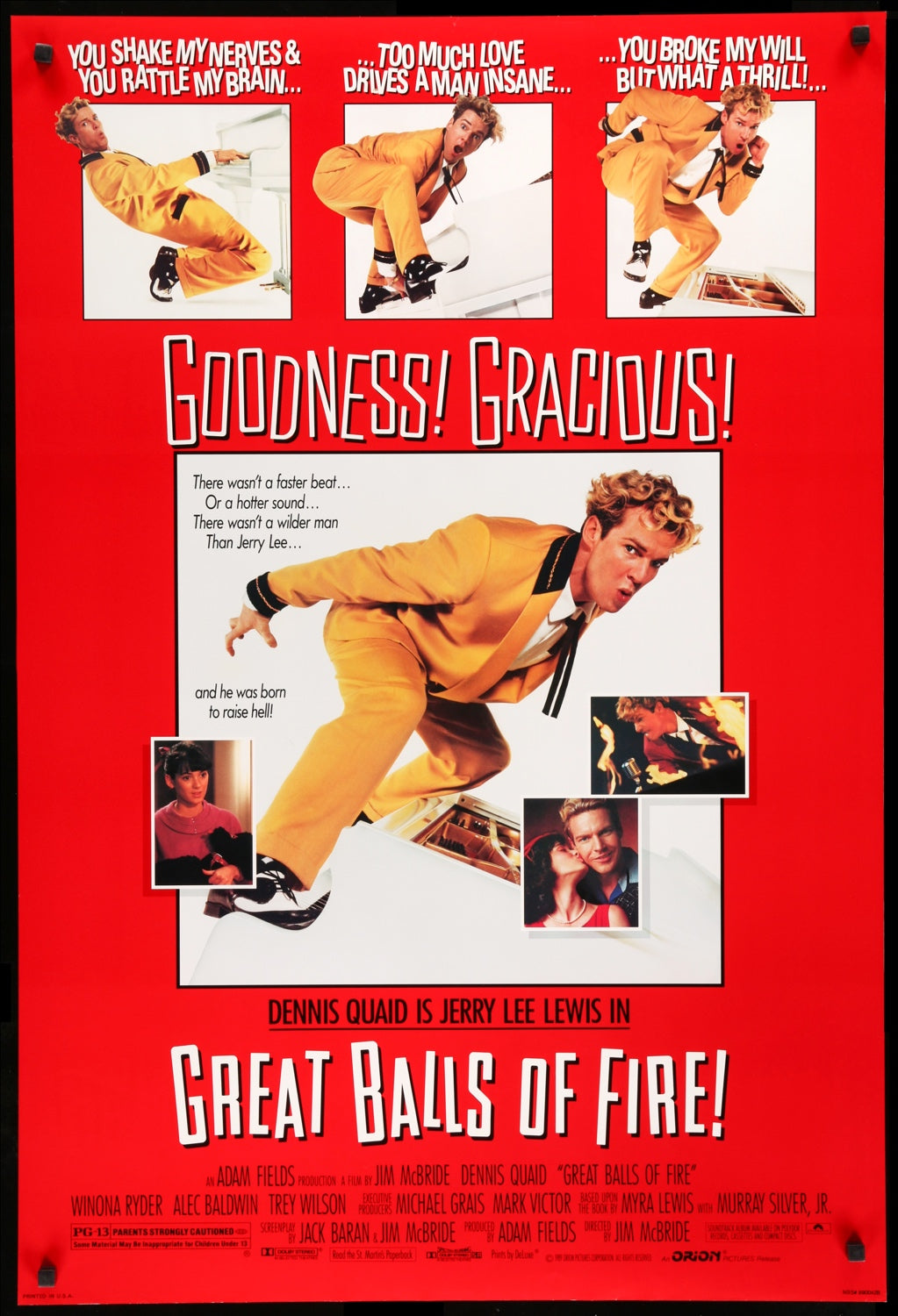 Great Balls of Fire (1989) Original One-Sheet Movie Poster