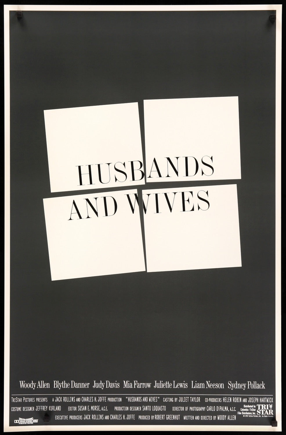 Husbands and Wives (1992) original movie poster for sale at Original Film Art