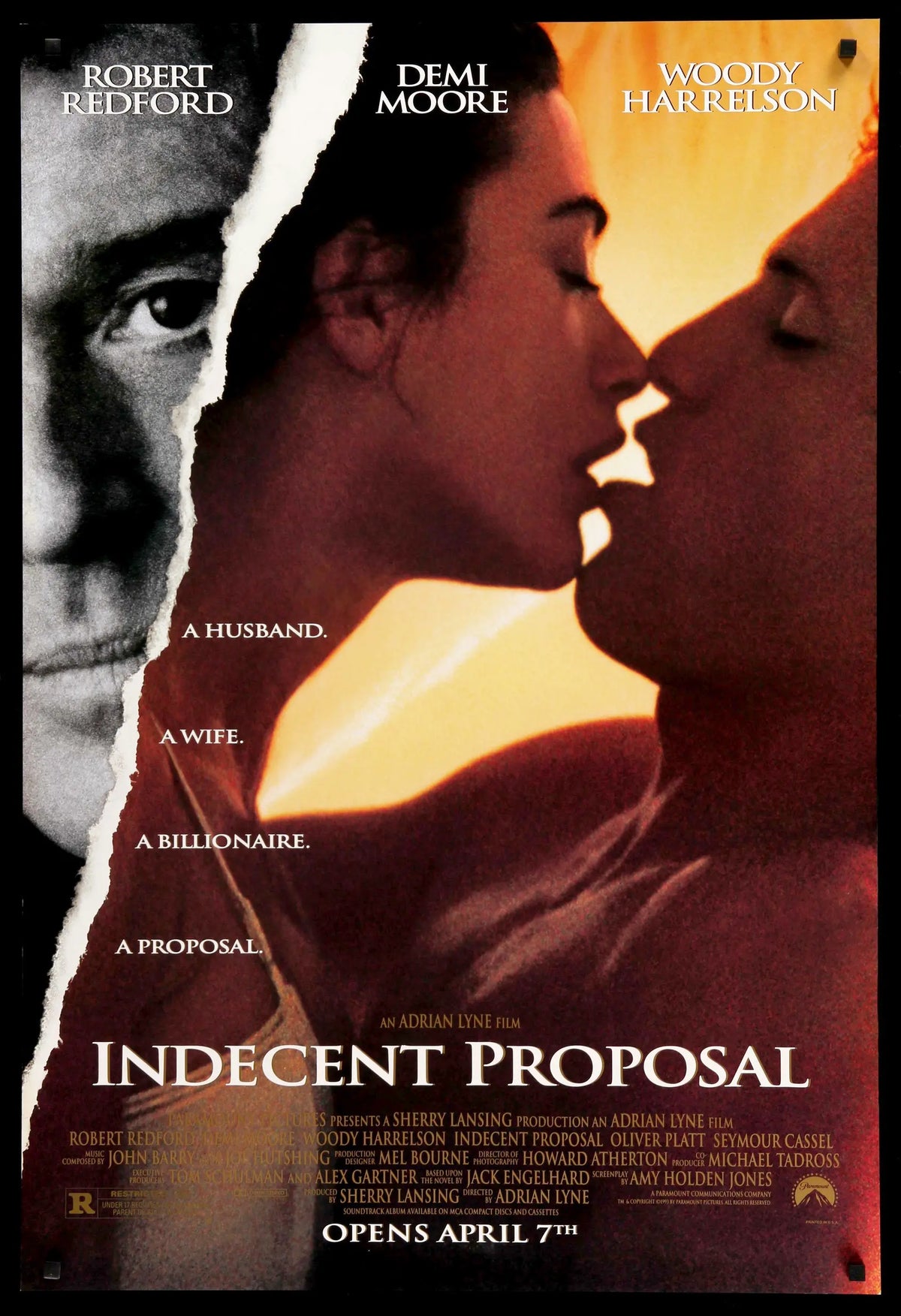 Indecent Proposal (1993) original movie poster for sale at Original Film Art - Vintage Movie Posters