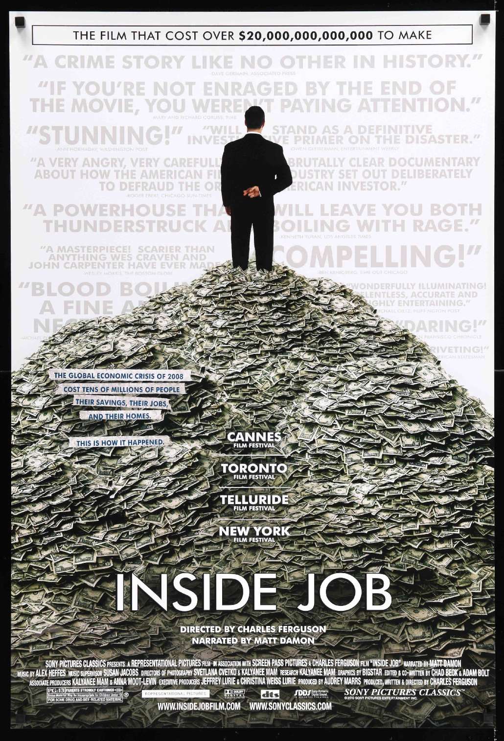 Inside Job (2010) original movie poster for sale at Original Film Art - Vintage Movie Posters