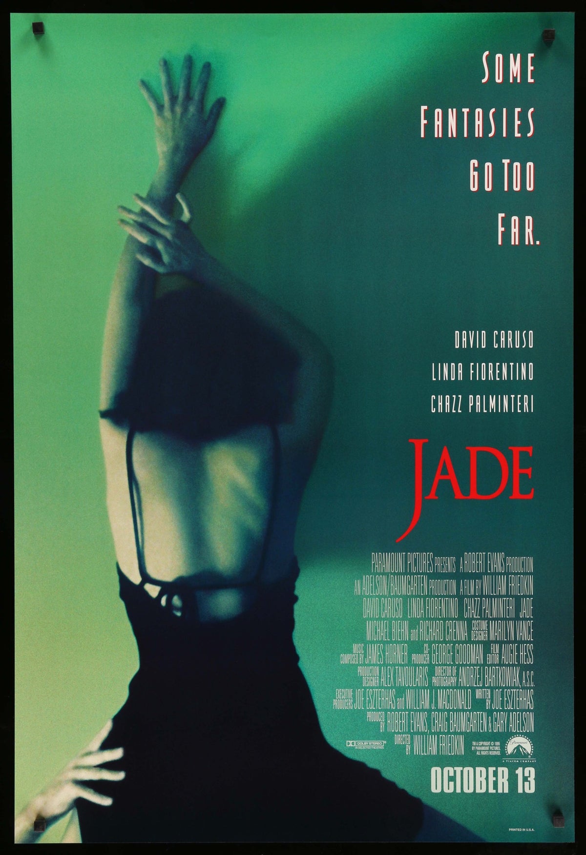 Jade (1995) original movie poster for sale at Original Film Art - Vintage Movie Posters