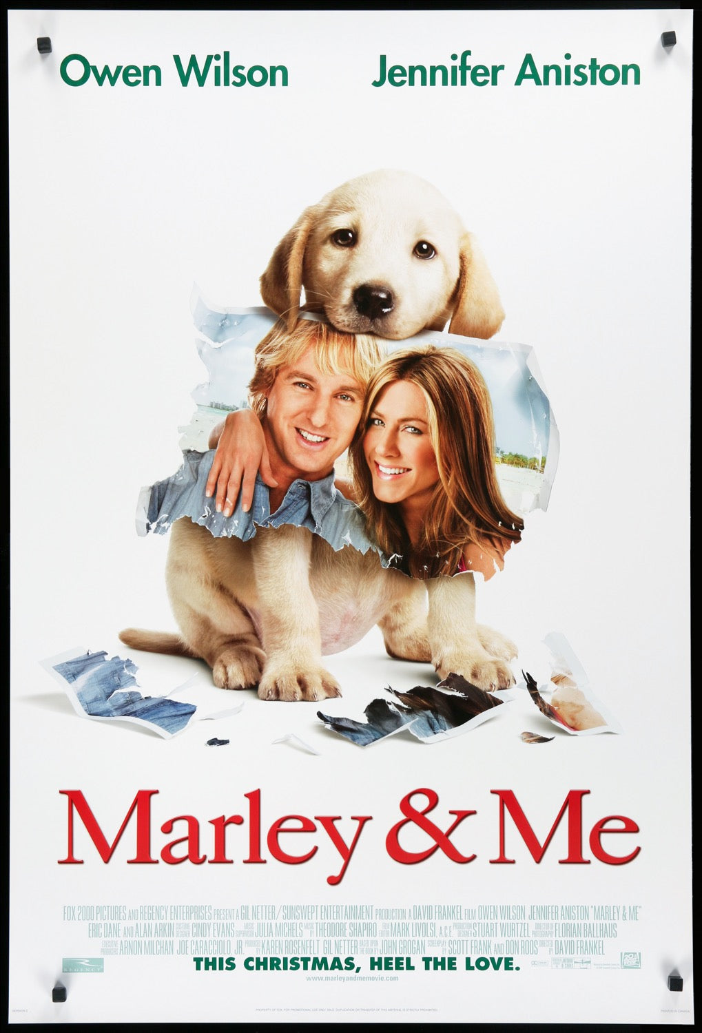 Marley Me 2008 Original One Sheet Movie Poster Original Film