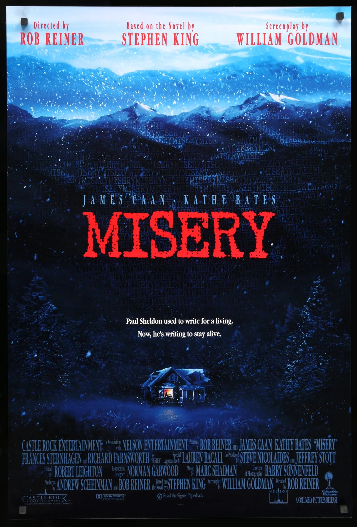 Misery (1990) original movie poster for sale at Original Film Art - Vintage Movie Posters