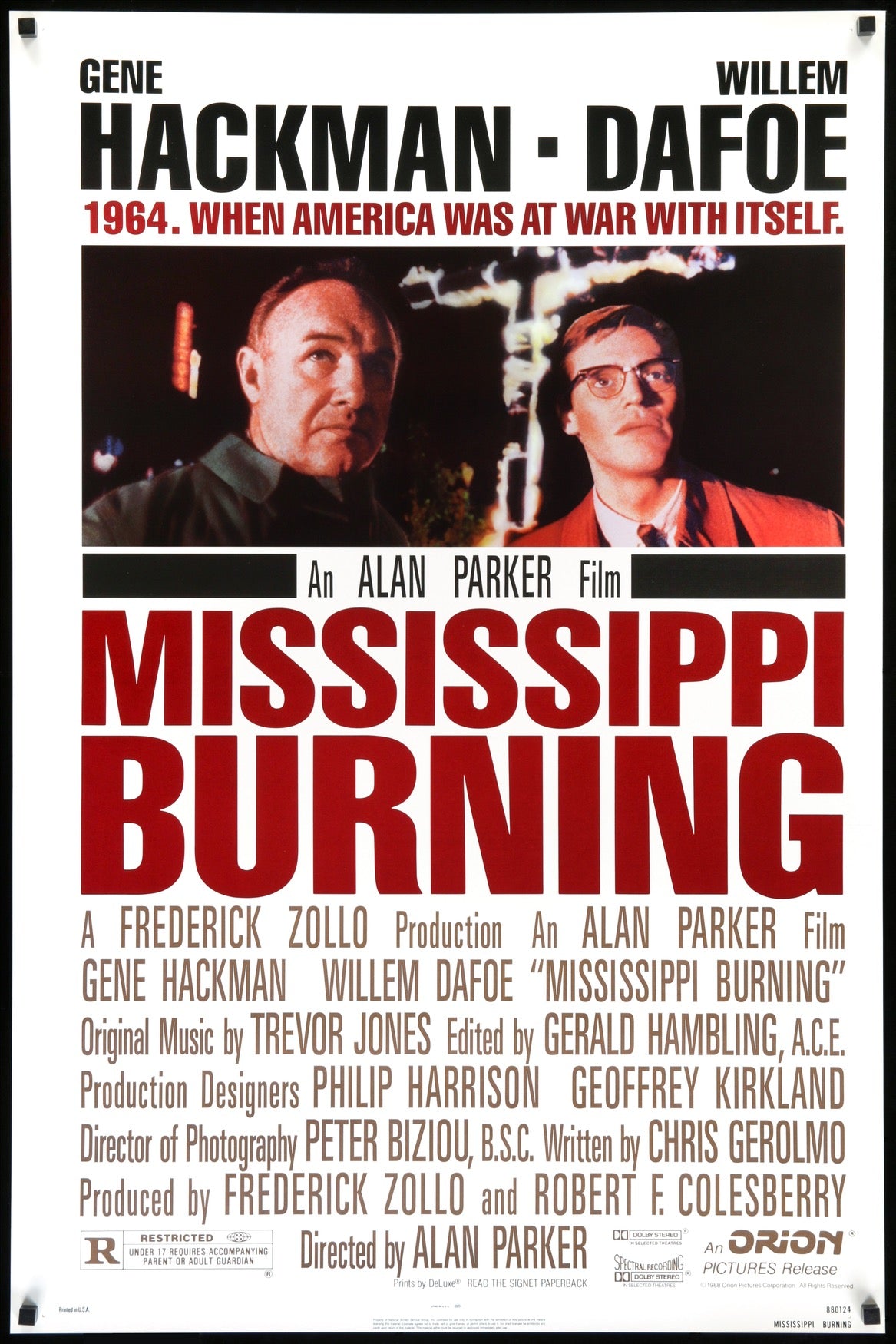 Mississippi Burning (1988) original movie poster for sale at Original Film Art - Vintage Movie Posters