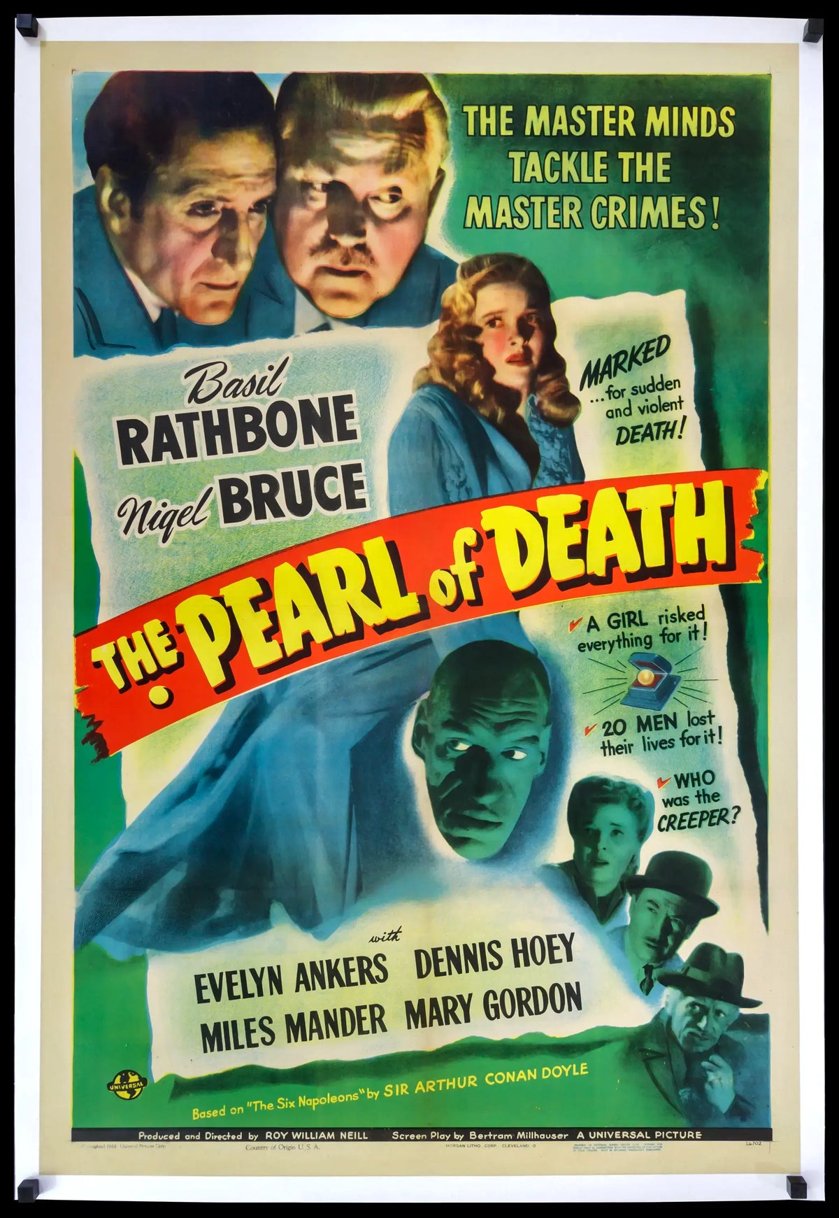 Pearl of Death (1944) original movie poster for sale at Original Film Art