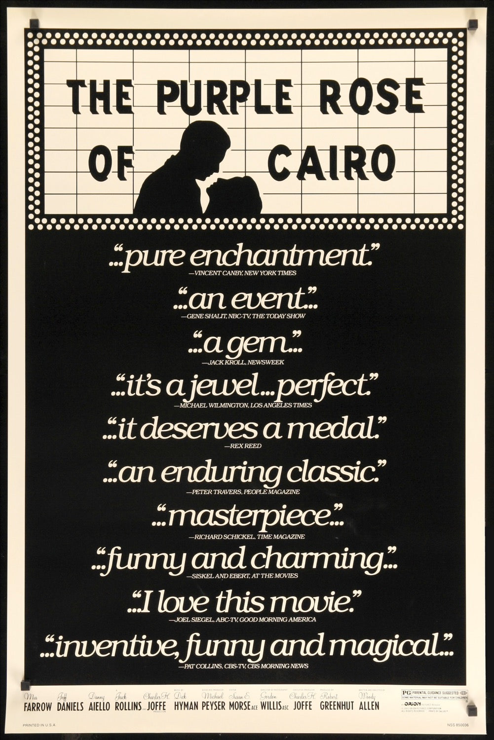 Purple Rose of Cairo (1985) original movie poster for sale at Original Film Art - Vintage Movie Posters