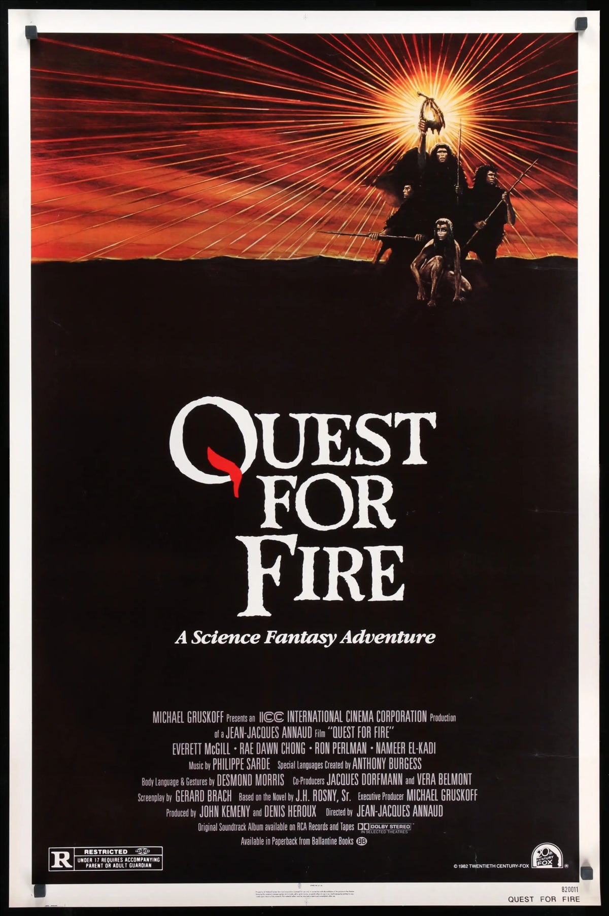 Quest for Fire (1981) original movie poster for sale at Original Film Art - Vintage Movie Posters