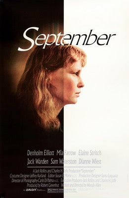 September (1987) original movie poster for sale at Original Film Art - Vintage Movie Posters