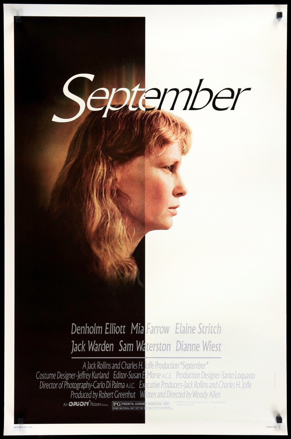 September (1987) original movie poster for sale at Original Film Art - Vintage Movie Posters