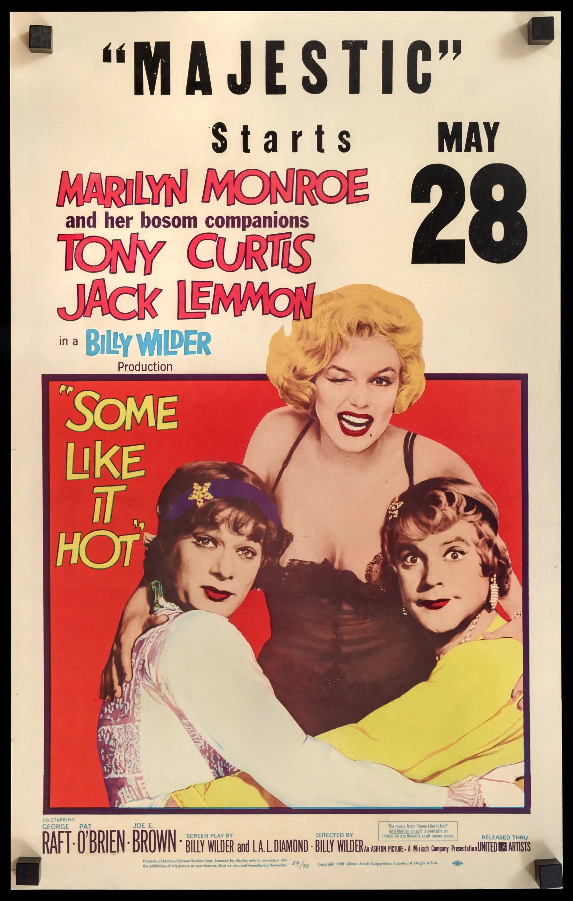 Some Like It Hot (1959) Original Window Card Theatrical Movie