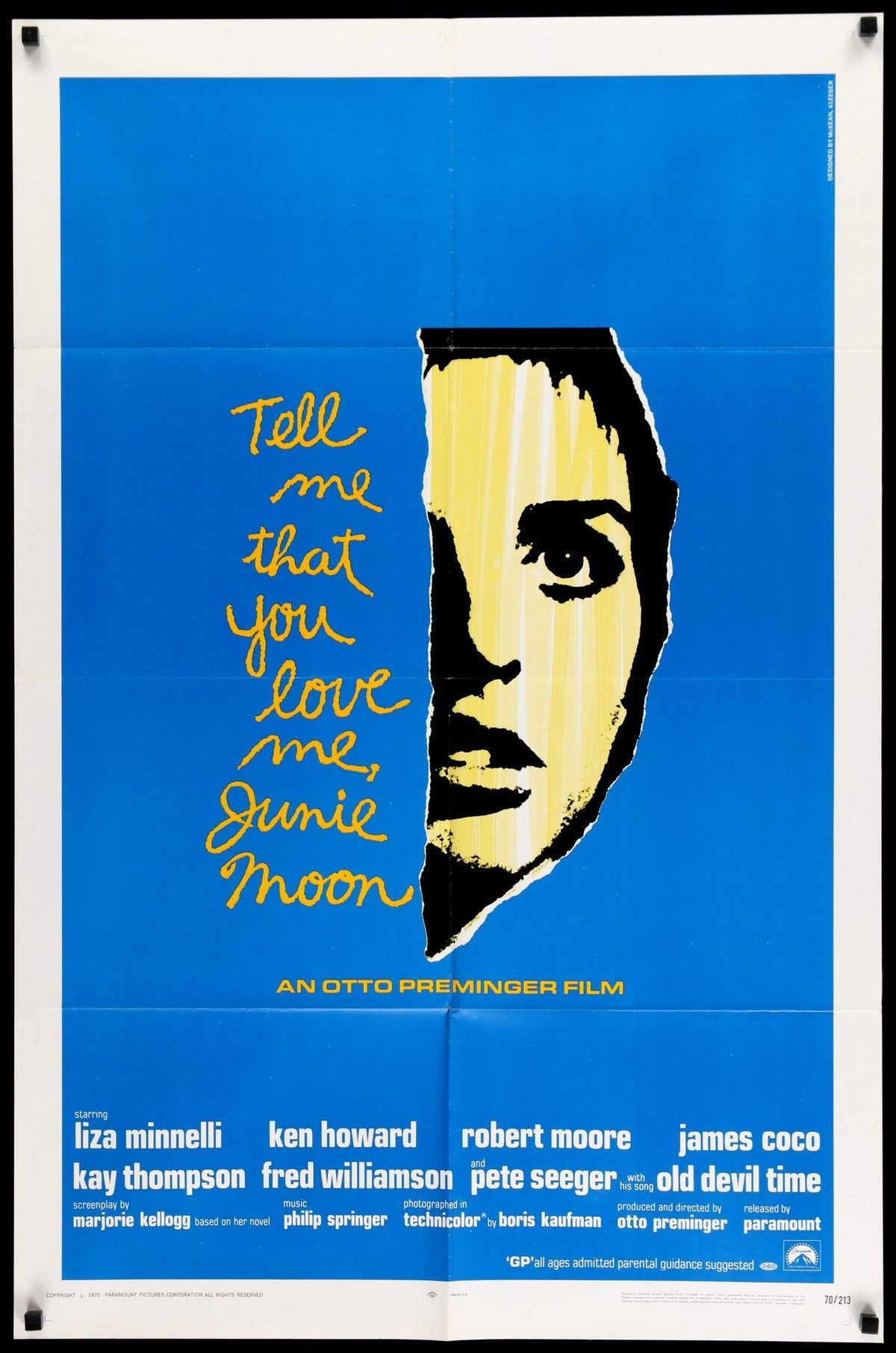 Tell Me That You Love Me, Junie Moon (1970) original movie poster for sale at Original Film Art